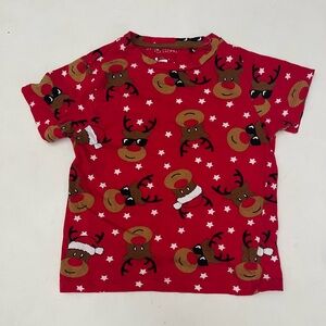 Denim & Flower Boy's Short Sleeve Reindeer Graphic Crew Neck T-Shirt Size 4